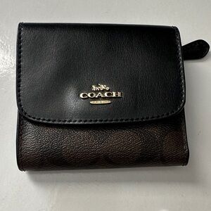 Coach Black and Brown Leather Wallet